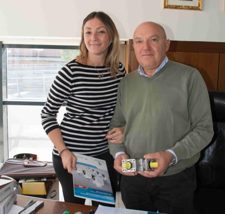 Claudio Pullega, founder and managing director of DZ Trasmissioni, with his daughter Elena, who works in the company, too.  