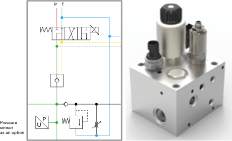 Fig.3 - Basic module with 4/3 position control valve.