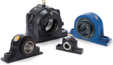 Timken® solid block spherical roller bearing units withstand harsh working conditions (left image). The Timken housed units family includes solutions for a wide range of industrial applications and operating conditions.