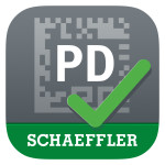 Icon of Schaeffler's "PrecisionDesk" app: The app includes services for high-precision rotary and linear bearings and will be available in app stores to coincide with the 2015 EMO.