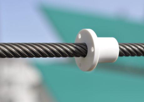Typically Eichenberger: speedy aluminium high-helix lead screw, ø 20 mm / pitch 80 mm. 