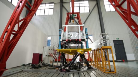 Moog Hydraulic Simulation Table with a car engine mount being tested in CTI Suzhou, China. 
