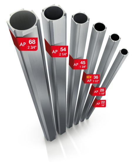 The range of section tubes of the AP line has been recently widened with the new diameter 36.